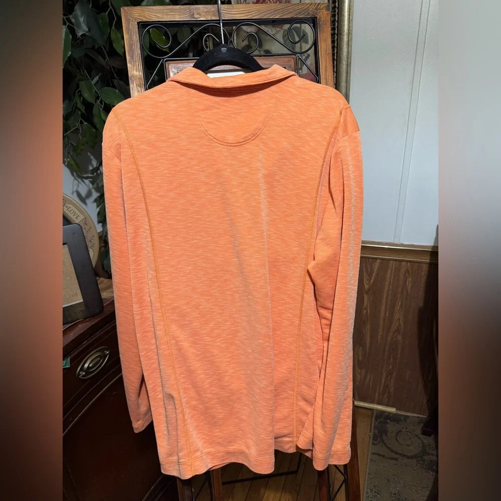 Tommy Bahama Men's Heather Orange Quarter-Zip Pullover